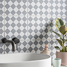 Stonehouse Studio Chequers Dove Grey Patterned Wall and Floor Tiles - 225 x 225mm