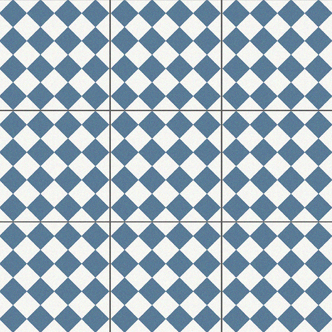 Stonehouse Studio Chequers Ink Patterned Wall and Floor Tiles - 225 x 225mm