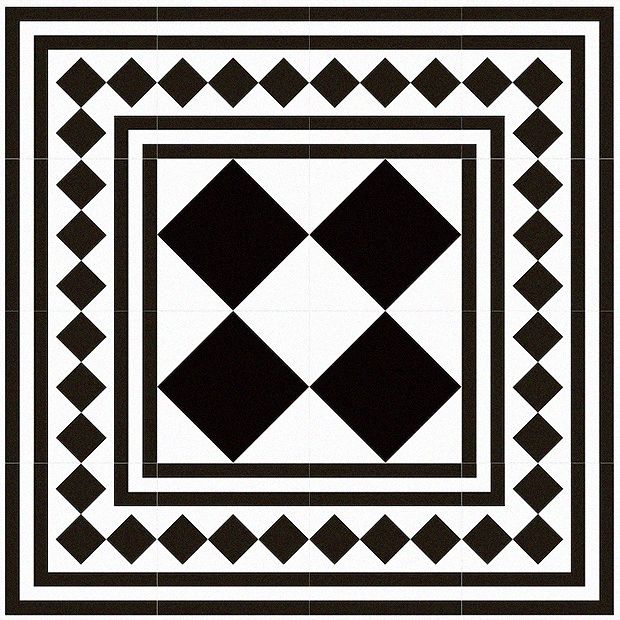 Stonehouse Studio Chequers Large Black & White Wall and Floor Tiles - 225 x 225mm