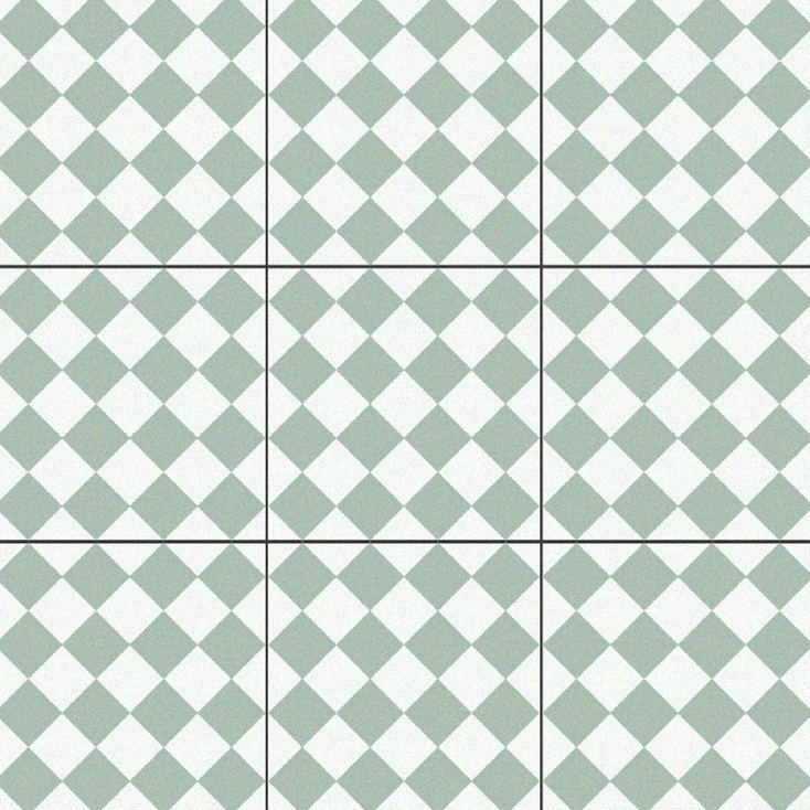 Stonehouse Studio Chequers Sage Patterned Wall and Floor Tiles - 225 x 225mm