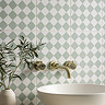Stonehouse Studio Chequers Sage Patterned Wall and Floor Tiles - 225 x 225mm