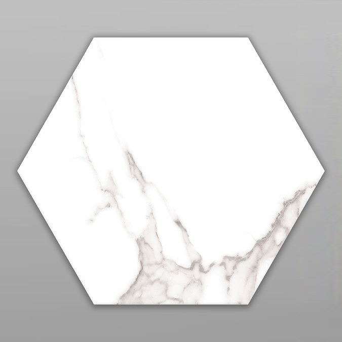Comino Hexagon Marble Effect Wall and Floor Tiles - 225 x 259mm