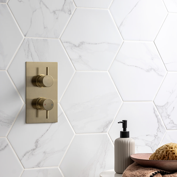 Stonehouse Studio Comino Hexagon Marble Effect Wall and Floor Tiles 225 x 259mm