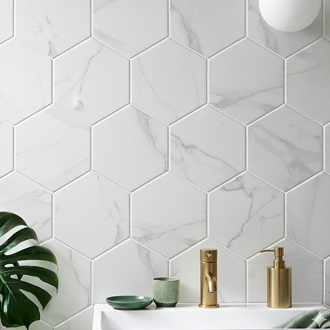 Stonehouse Studio Comino Hexagon Marble Effect Wall and Floor Tiles