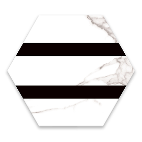 Stonehouse Studio Comino Hexagon Striped Marble Effect Wall and Floor Tiles - 225 x 259mm