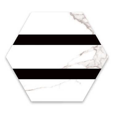 Comino Hexagon Striped Marble Effect Wall and Floor Tiles - 225 x 259mm