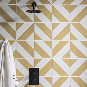 Stonehouse Studio Como Saffron Geometric Patterned Wall and Floor Tiles - 225 x 225mm