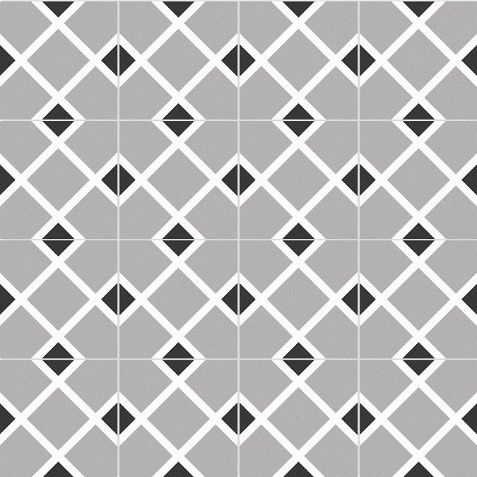 Stonehouse Studio Connaught Black Patterned Wall and Floor Tiles - 225 x 225mm