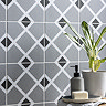 Stonehouse Studio Connaught Black Patterned Wall and Floor Tiles - 225 x 225mm