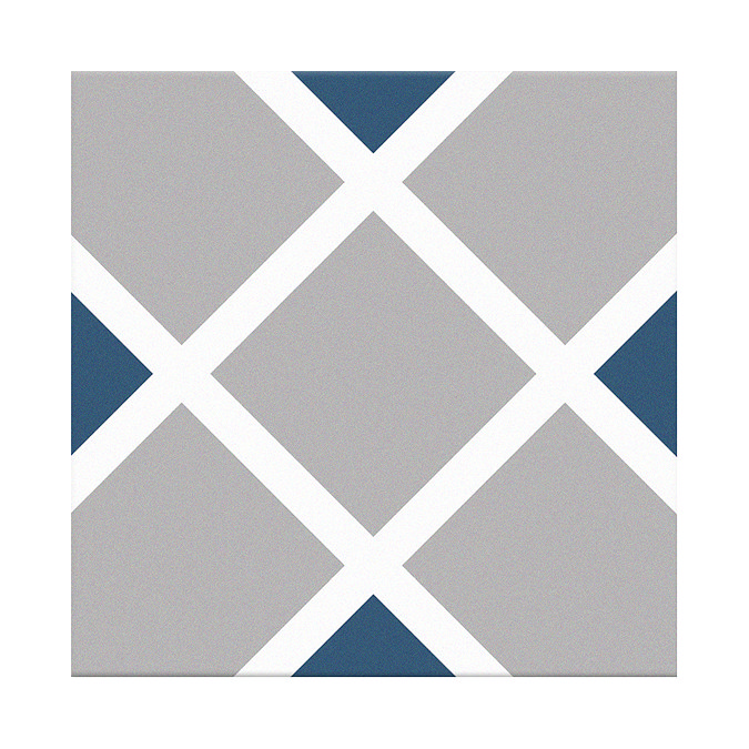 Stonehouse Studio Connaught Indigo Patterned Wall and Floor Tiles - 225 x 225mm