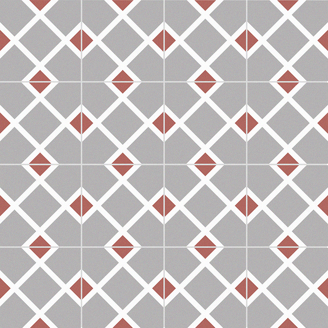 Stonehouse Studio Connaught Terracotta Patterned Wall and Floor Tiles - 225 x 225mm