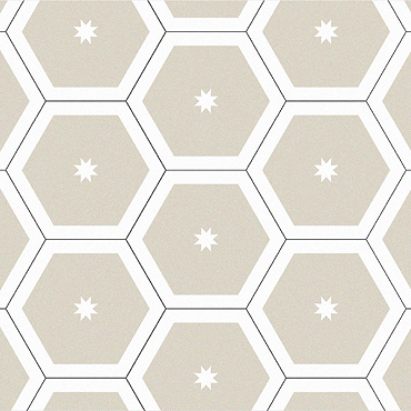 Stonehouse Studio Cosmos Parchment Hexagon Wall & Floor Tiles - 225 x 225mm
