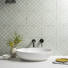 Stonehouse Studio Crossroads Fern Geometric Tiles - 225 x 225mm