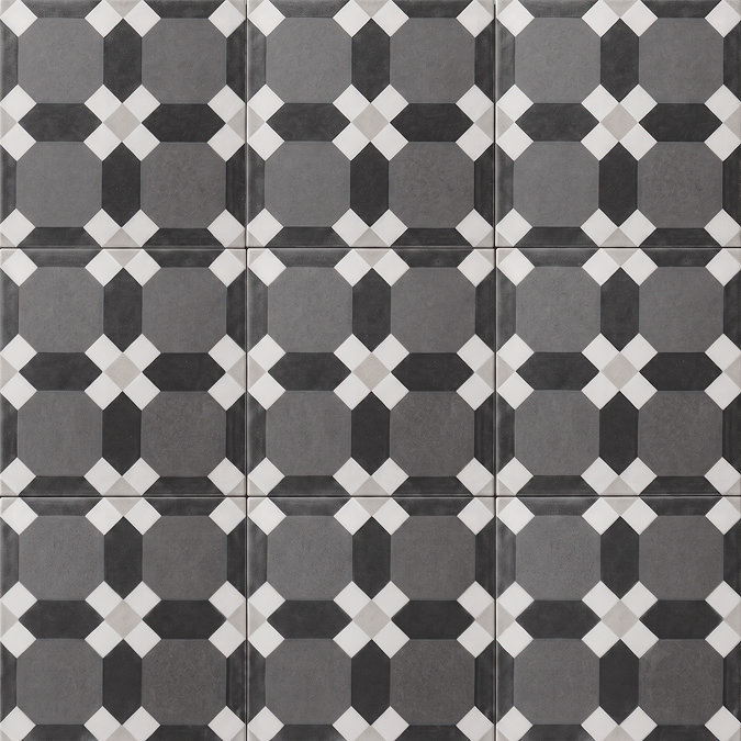 Stonehouse Studio Croxley Charcoal Geometric Patterned Wall and Floor Tiles