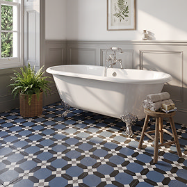 Stonehouse Studio Croxley Navy Geometric Patterned Wall and Floor Tiles