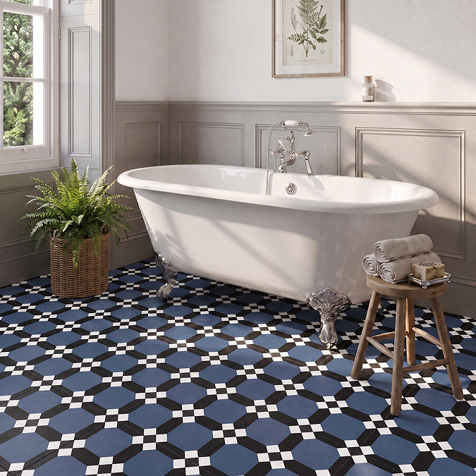Stonehouse Studio Croxley Navy Geometric Patterned Wall and Floor Tiles
225 x 225mm