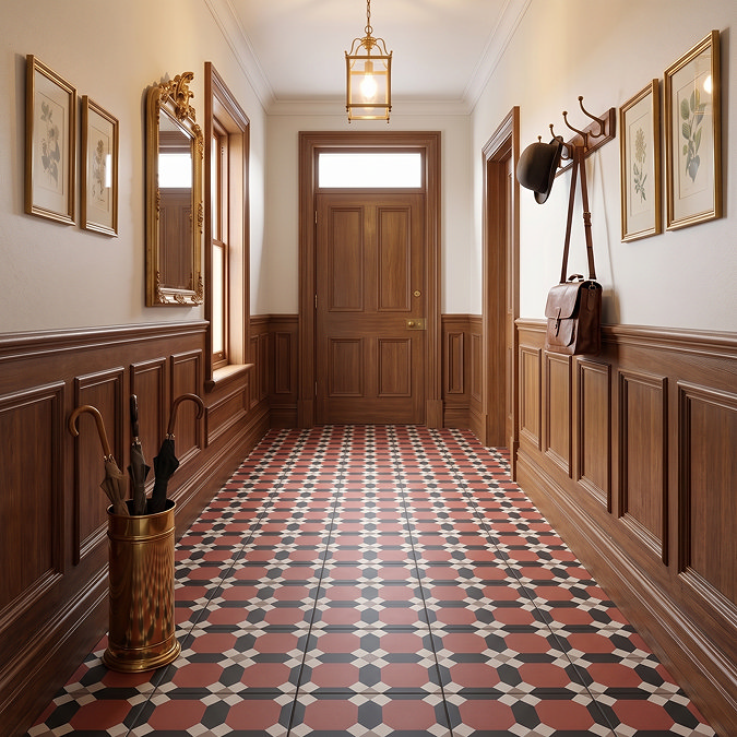 Stonehouse Studio Croxley Terracotta Geometric Patterned Wall and Floor Tiles