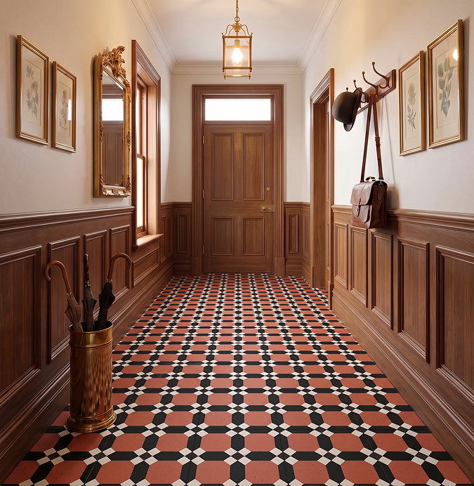 Stonehouse Studio Croxley Terracotta Geometric Patterned Wall and Floor Tiles