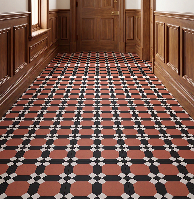Stonehouse Studio Croxley Terracotta Geometric Patterned Wall and Floor Tiles