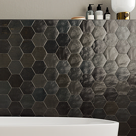 Stonehouse Studio Delphine Graphite Zellige Effect Hexagon Zellige Effect Tiles 108 x 124mm