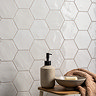 Stonehouse Studio Delphine White Hexagon Zellige Effect Tiles 108 x 124mm