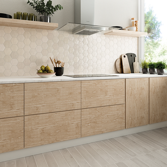 Stonehouse Studio Delphine White Zellige Effect Hexagon Zellige Effect Tiles 108 x 124mm
