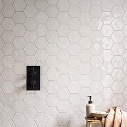 Stonehouse Studio Delphine White Hexagon Zellige Effect Tiles 108 x 124mm
