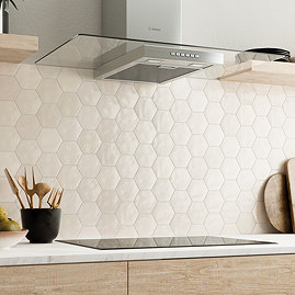 Stonehouse Studio Delphine White Zellige Effect Hexagon Zellige Effect Tiles 108 x 124mm