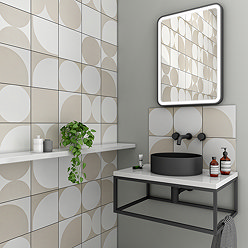 Stonehouse Studio Eclipse Parchment Wall and Floor Tiles - 225 x 225mm
