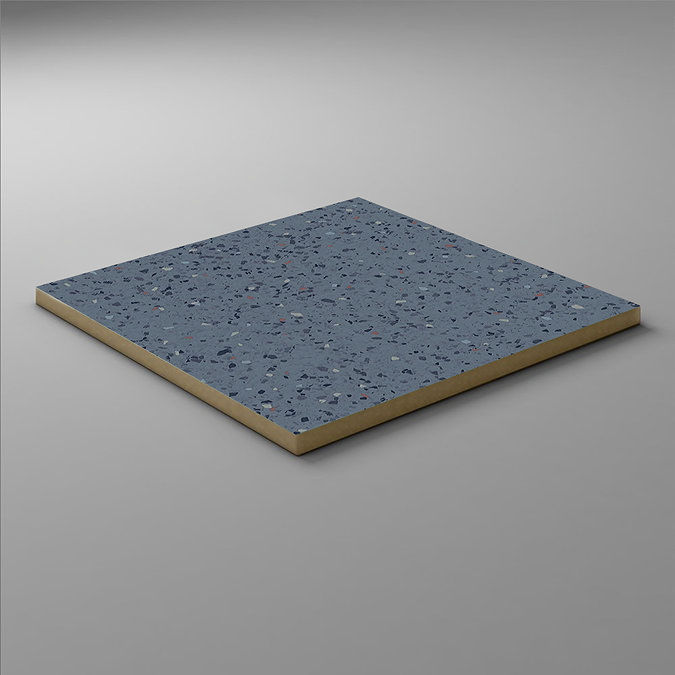 Farhill Blue Terrazzo Effect Floor Tiles - 608 x 608mm