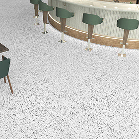 Farhill Dark Flecks Terrazzo Effect Floor Tiles - 608 x 608mm Large Image