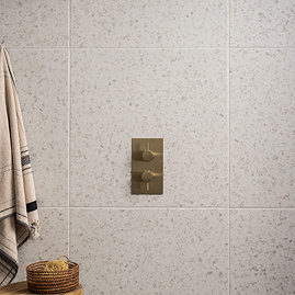 Stonehouse Studio Farhill White Terrazzo Effect Wall & Floor Tiles - 608 x 608mm