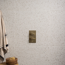 Stonehouse Studio Farhill White Terrazzo Effect Wall & Floor Tiles - 608 x 608mm