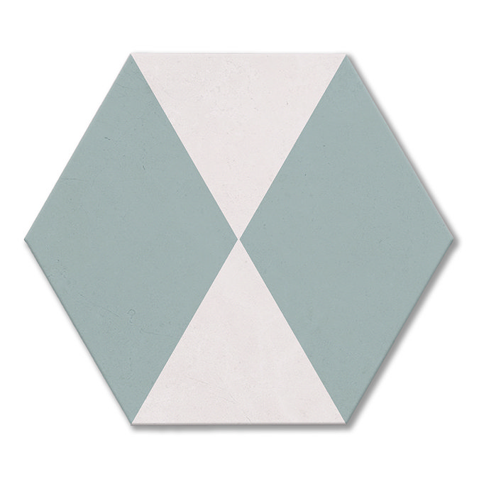 Stonehouse Studio Fiesta Hexagon Aqua Geometric Wall and Floor Tiles - 225 x 259mm
