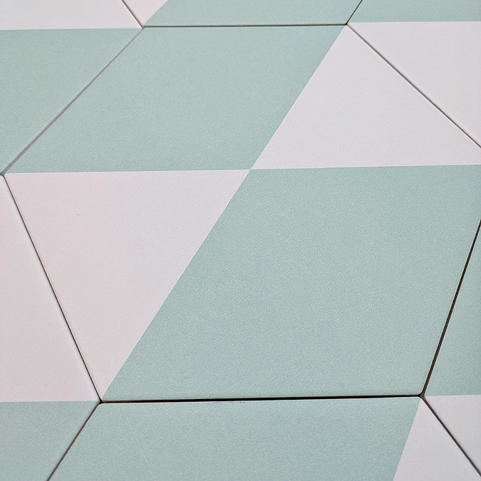 Stonehouse Studio Fiesta Hexagon Aqua Geometric Wall and Floor Tiles - 225 x 259mm