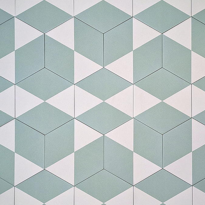Stonehouse Studio Fiesta Hexagon Aqua Geometric Wall and Floor Tiles - 225 x 259mm