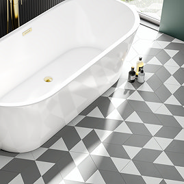 Stonehouse Studio Fiesta Hexagon Charcoal Wall and Floor Tiles - 225 x 259mm