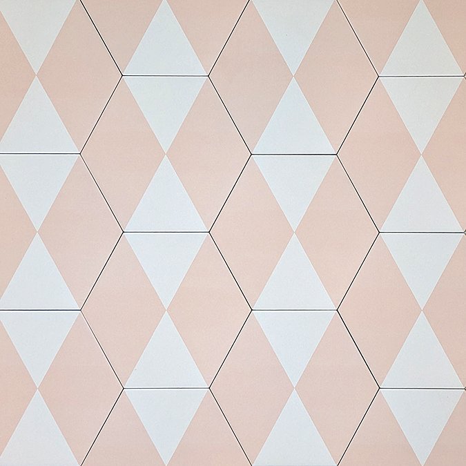Stonehouse Studio Fiesta Hexagon Pink Geometric Wall and Floor Tiles - 225 x 259mm