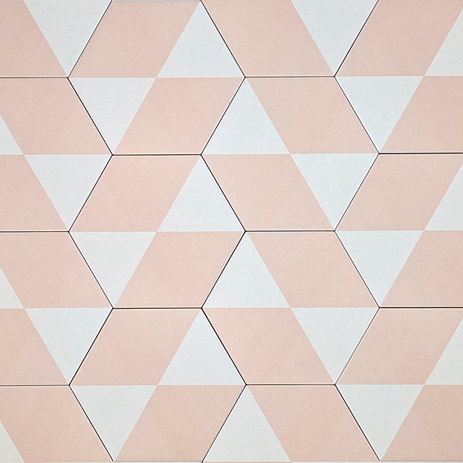 Stonehouse Studio Fiesta Hexagon Pink Geometric Wall and Floor Tiles - 225 x 259mm