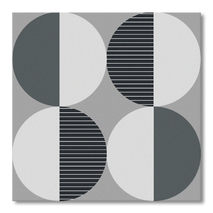 Stonehouse Studio Galileo Charcoal Patterned Wall and Floor Tiles - 225 x 225mm