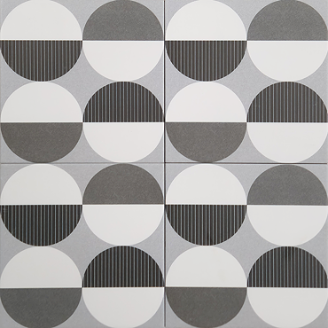 Stonehouse Studio Galileo Charcoal Patterned Wall and Floor Tiles - 225 x 225mm