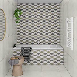 Stonehouse Studio Galileo Moss Patterned Wall and Floor Tiles - 225 x 225mm