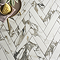 Stonehouse Studio Gatley Chevron Grey Marble Effect Tiles - 80 x 400mm