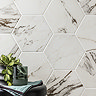 Gatley Hexagon Gold Marble Effect Tiles - 200 x 240mm