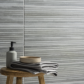 Havanna Grey Slatted Wood Effect Wall and Floor Tiles - 150 x 900mm