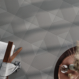 Stonehouse Studio Helsinki Charcoal Geometric Wall and Floor Tiles - 225 x 225mm