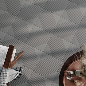 Stonehouse Studio Helsinki Charcoal Geometric Wall and Floor Tiles - 225 x 225mm