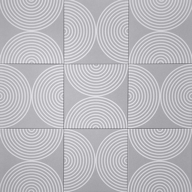 Stonehouse Studio Ibiza Dove Grey Patterned Wall and Floor Tiles - 225 x 225mm