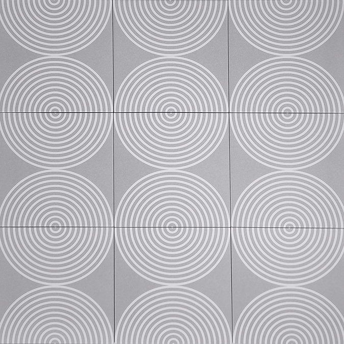 Stonehouse Studio Ibiza Dove Grey Patterned Wall and Floor Tiles - 225 x 225mm