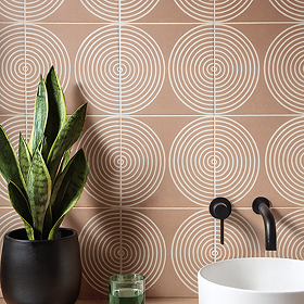 Stonehouse Studio Ibiza Peach Patterned Wall and Floor Tiles - 225 x 225mm